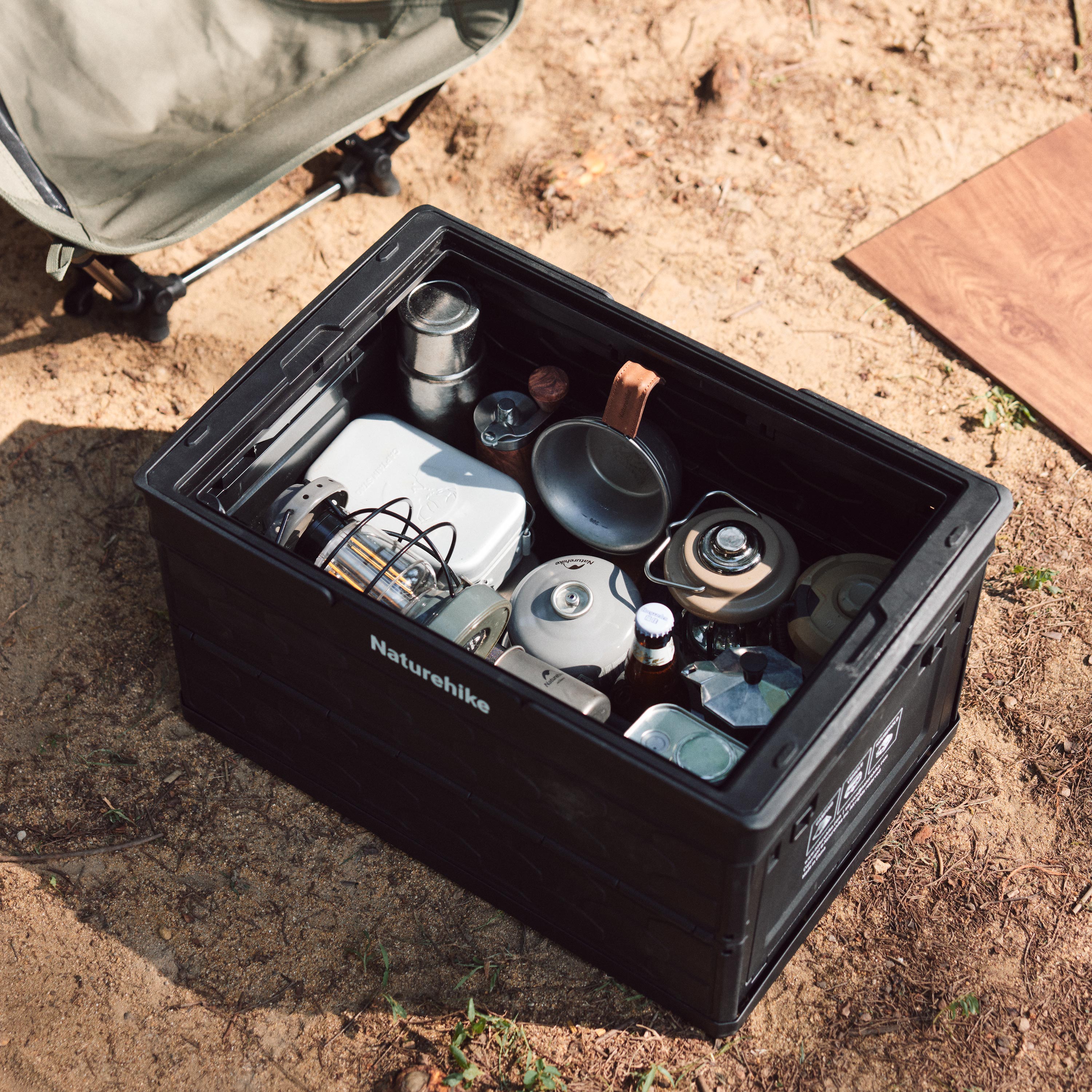 Naturehike skladovací box s odkladacím stolíkom - čierny